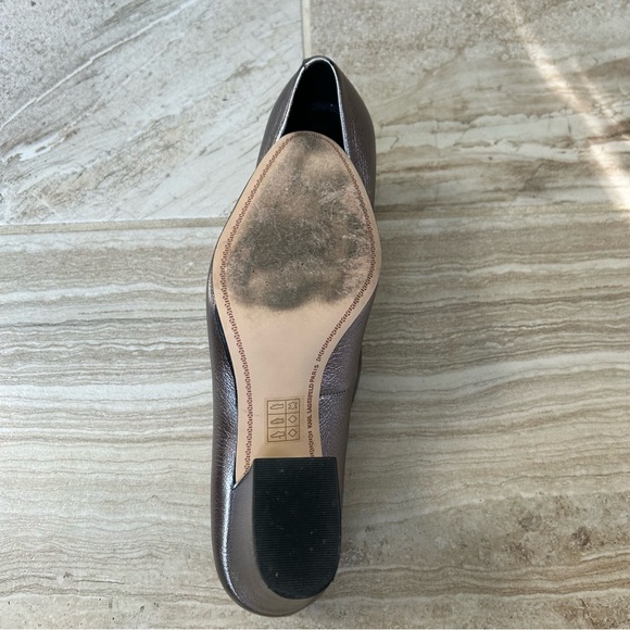 Vintage Karl Lagerfeld Sabrina Metallic Silver Leather Pumps, Size 8.5 - Picture 11 of 11